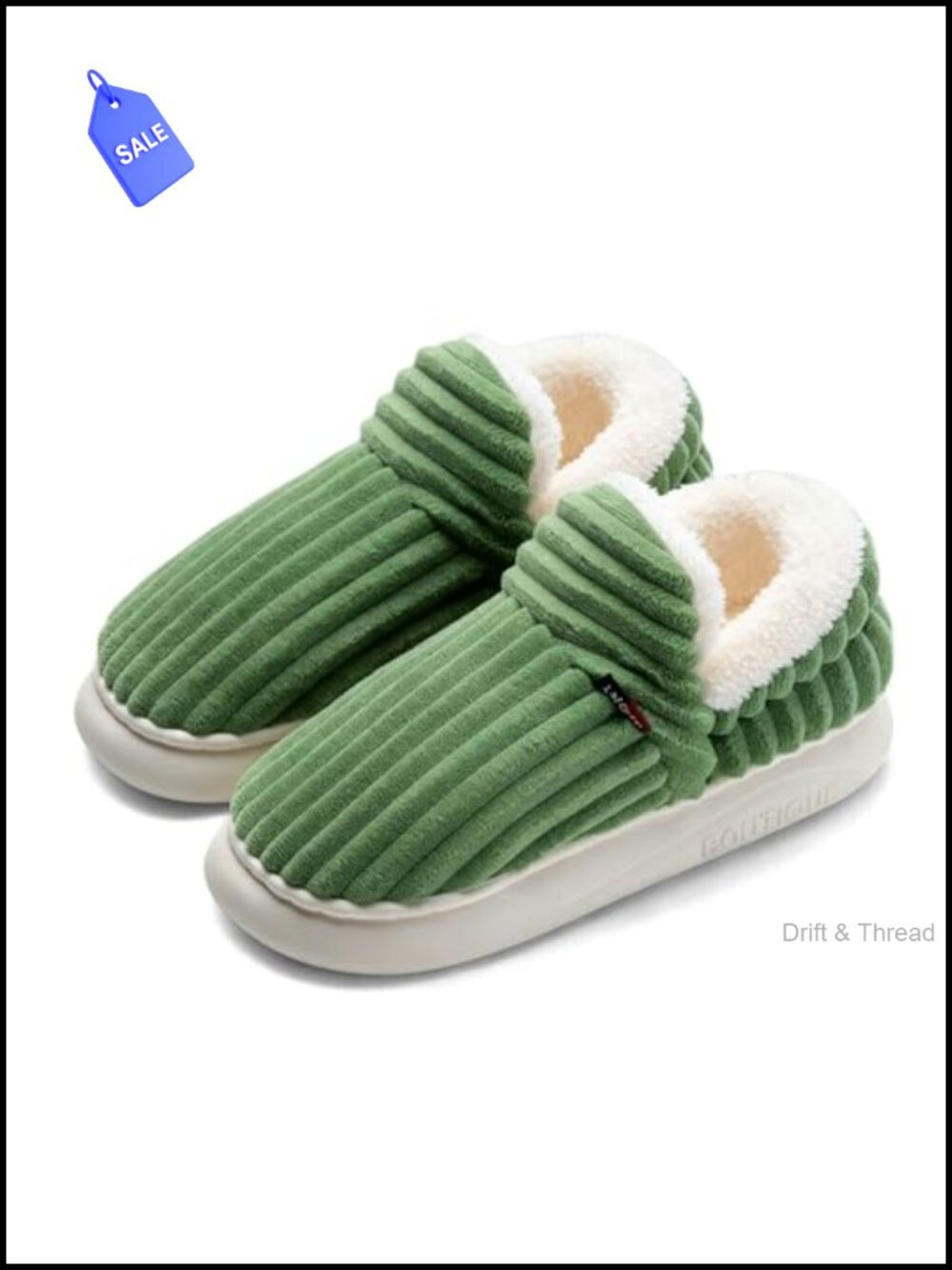 Fuzzy Fleece Lined Slippers Plush Memory Foam Indoor Outdoor Slip-On